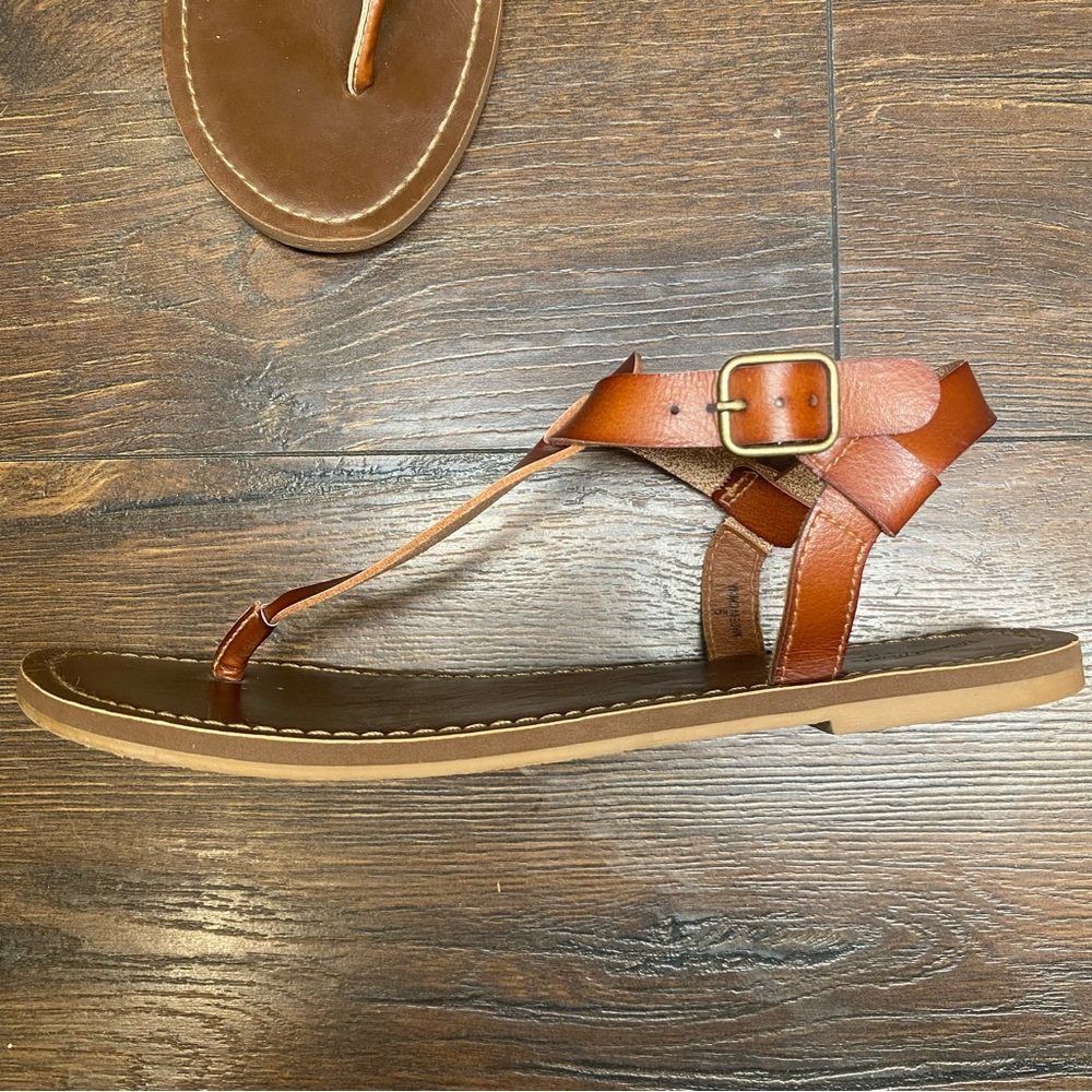 Universal Thread Brown Leather Flat Sandals – Size 9 - Picture 6 of 6